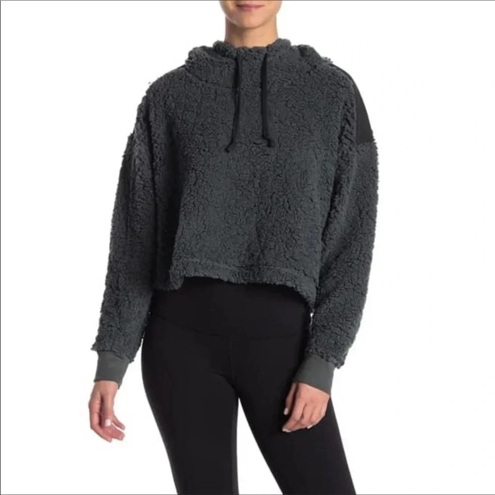 Zella Sheila Fleece Hooded Pullover Sweater Jacket
